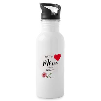 Beste Mutter auf dem Boot - Trinkflasche mit integriertem Trinkhalm - Weiß - Rechts