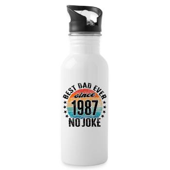 Meilleur papa du monde depuis 1987 Fête des pères - Gourde avec paille intégrée - blanc - Droite