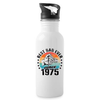 Meilleur père du monde depuis 1975 Fête des pères - Gourde avec paille intégrée - blanc - Droite
