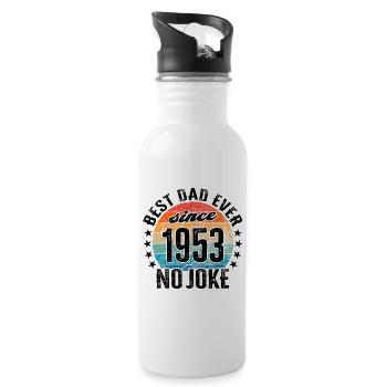 Bester Papa der Welt seit 1953 Vatertag - Trinkflasche mit integriertem Trinkhalm - Weiß - Rechts
