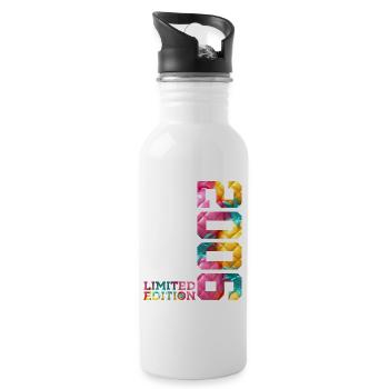 20. GEBURTSTAG LIMITED EDITION 2006 - Trinkflasche mit integriertem Trinkhalm - Weiß - Rechts