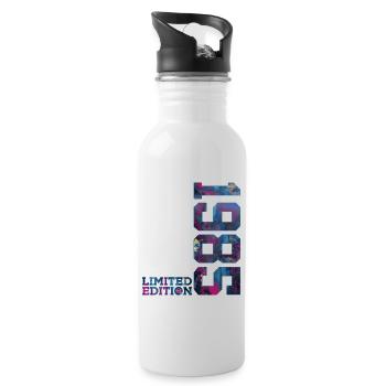 41. GEBURTSTAG 41 JAHRE LIMITED EDITION 1985 - Trinkflasche mit integriertem Trinkhalm - Weiß - Rechts