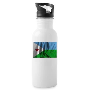 Drapeau de Djibouti - Gourde avec paille intégrée - blanc - Droite