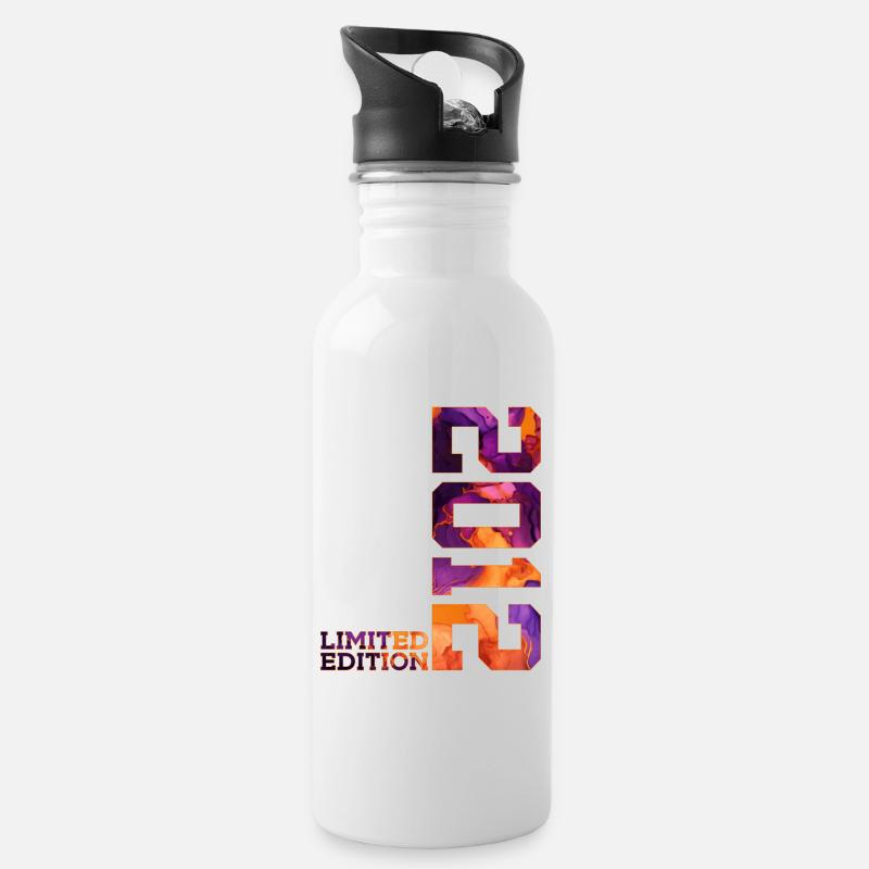 LIMITED EDITION 2012 14 JAHRE 14. GEBURTSTAG - Trinkflasche mit integriertem Trinkhalm - Weiß
