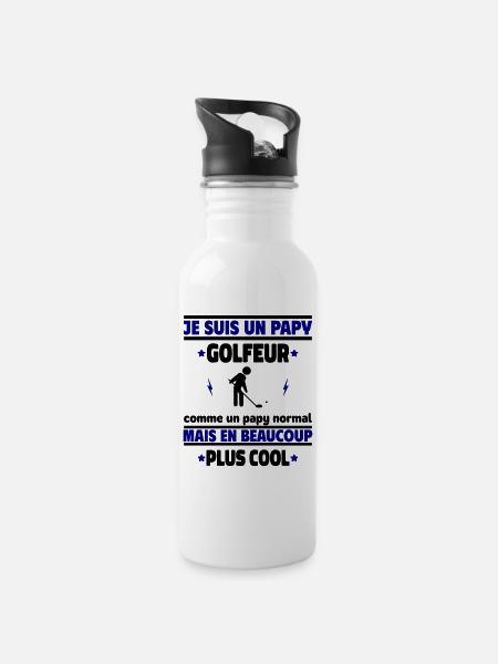 Je suis un papy golfeur plus cool, cadeau noël - Gourde avec paille intégrée - blanc