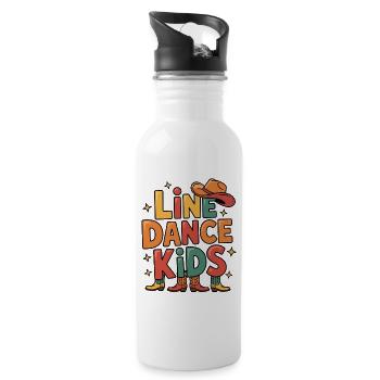 Line Dance Kids Kids Dancing Line Dance - Water bottle with straw - white - Right