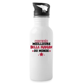 certifiée meilleure belle maman - Gourde avec paille intégrée - blanc - Droite