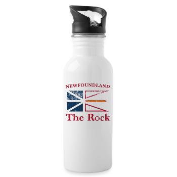 Newfoundland Flag - Trinkflasche mit integriertem Trinkhalm - Weiß - Rechts