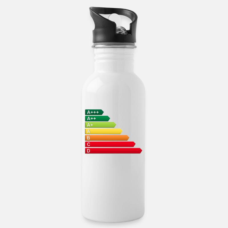 Label énergétique SF - Gourde avec paille intégrée - blanc