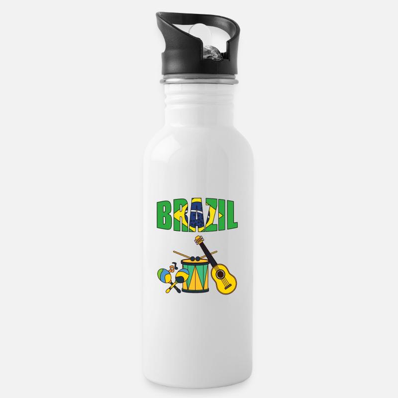 Voyage Brésil-Brésil - Gourde avec paille intégrée - blanc