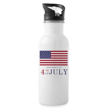 Independance Day - Trinkflasche mit integriertem Trinkhalm - Weiß - Rechts