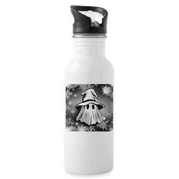 Cute little bogeyman with snow - Water bottle with straw - white - Right