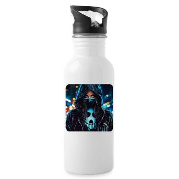 Fille Cybergoth Cool - Gourde avec paille intégrée - blanc - Droite