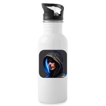 Fille Cyberpunk Cool - Gourde avec paille intégrée - blanc - Droite