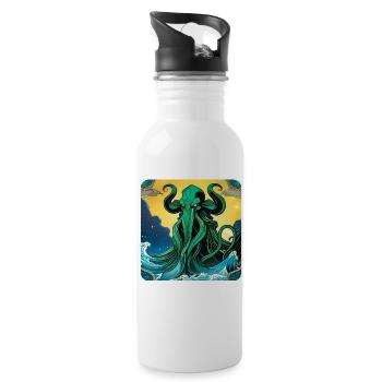 Monstre immortel de Cthulhu dans l’espace - Gourde avec paille intégrée - blanc - Droite