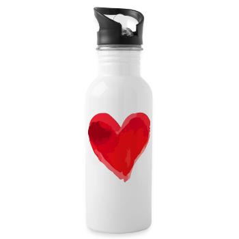 Coeur Amour Dans Symbole Amour - Gourde avec paille intégrée - blanc - Droite
