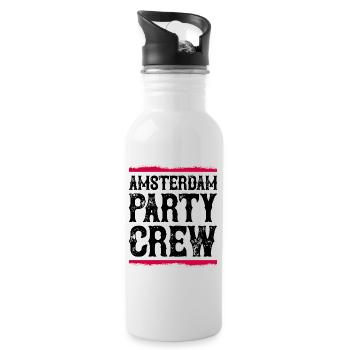 Amsterdam Party Crew - Water bottle with straw - white - Right