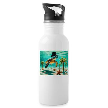 Turtle - Water bottle with straw - white - Right