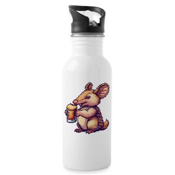Armadillo Bière Pixel - Gourde avec paille intégrée - blanc - Droite