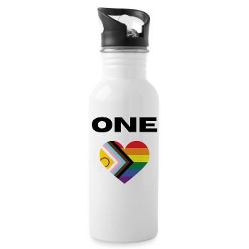 Un amour / Fierté / LGBTQ+ - Gourde avec paille intégrée - blanc - Droite