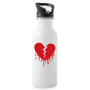 Broken heart de - Trinkflasche mit integriertem Trinkhalm - Weiß - Rechts