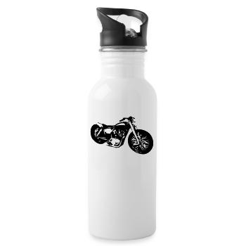 old motorbike - Water bottle with straw - white - Right