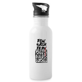 Lateral thinker creative saying gift tic tac toe - Water bottle with straw - white - Right