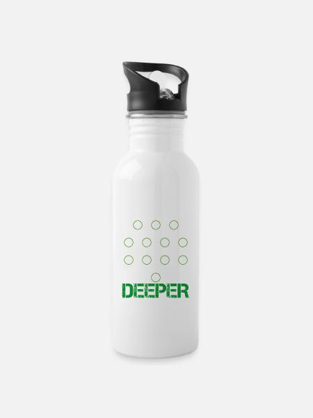 Künstliche Intelligenz think deeper Geschenk - Trinkflasche mit integriertem Trinkhalm - Weiß