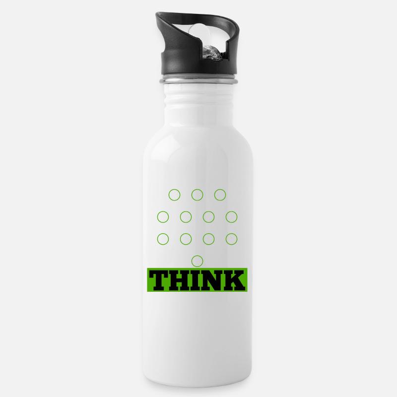Artificial intelligence think deeper gift - Water bottle with straw - white