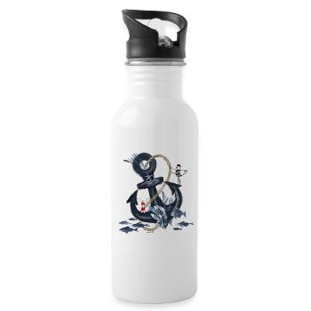 Anker - Trinkflasche mit integriertem Trinkhalm - Weiß - Rechts