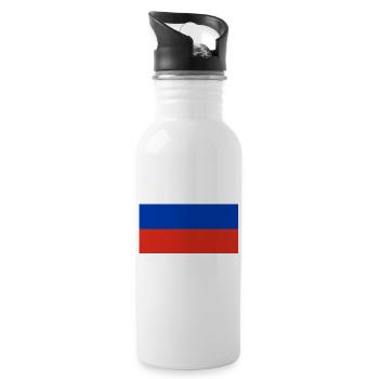 Russian flag - Water bottle with straw - white - Right