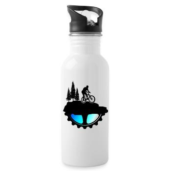 Fahrrad Fahrradkette Mountainbike BIKETRAIL - Trinkflasche mit integriertem Trinkhalm - Weiß - Rechts