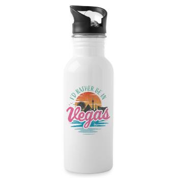 Je préfère être à Vegas - Gourde avec paille intégrée - blanc - Droite