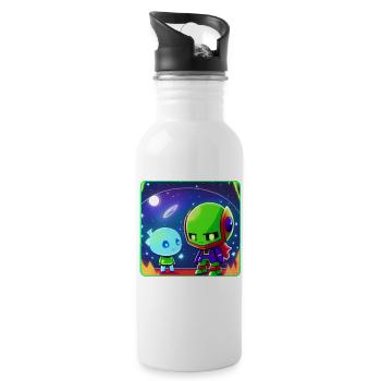 Extraterrestres mignons - Gourde avec paille intégrée - blanc - Droite