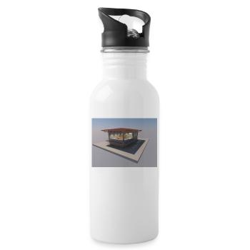 Tigers Cafe Bar 3 Bild1 - Trinkflasche mit integriertem Trinkhalm - Weiß - Rechts
