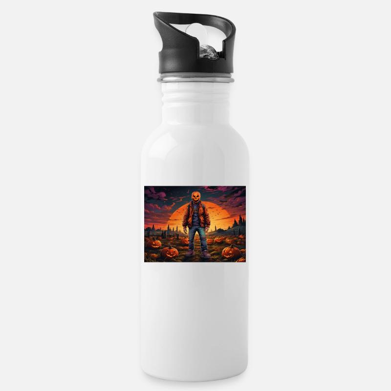 Helloween - Water bottle with straw - white