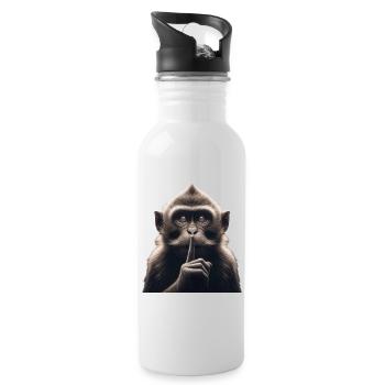 A Silent Monkey - Water bottle with straw - white - Right