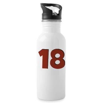 18 red - Water bottle with straw - white - Right