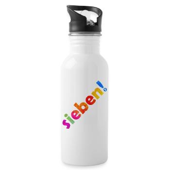 SIEBEN 7 JAHRE 7. GEBURTSTAG - Trinkflasche mit integriertem Trinkhalm - Weiß - Rechts