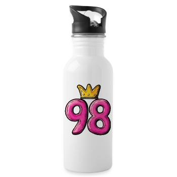 98 Nombre Couronne - Gourde avec paille intégrée - blanc - Droite
