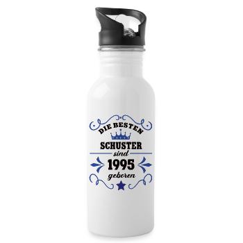 1995 Schuster Geburtstag Kollege Jahrgang 1995 - Trinkflasche mit integriertem Trinkhalm - Weiß - Rechts