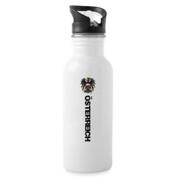 Österreich - Trinkflasche mit integriertem Trinkhalm - Weiß - Rechts