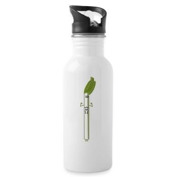 poireau drôle - Gourde avec paille intégrée - blanc - Droite