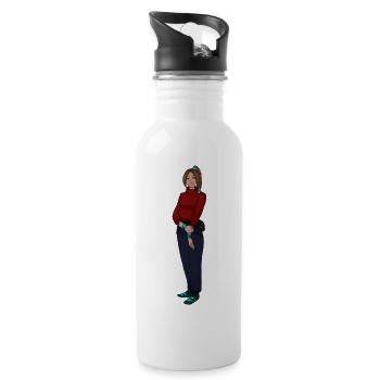 Macy - Trinkflasche mit integriertem Trinkhalm - Weiß - Rechts