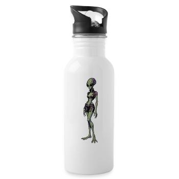 Aventure féminine extraterrestre verte - Gourde avec paille intégrée - blanc - Droite