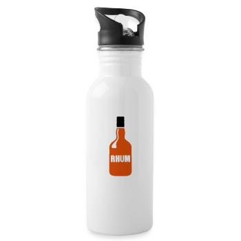 alcohol rum bottle 1 2 - Water bottle with straw - white - Right