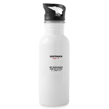 Gästebuch 24. Geburtstag Gästeliste 24 Jahre Shirt - Trinkflasche mit integriertem Trinkhalm - Weiß - Rechts