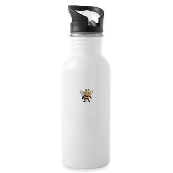 Abeille douce - Gourde avec paille intégrée - blanc - Droite
