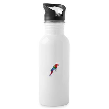 Vogel - Trinkflasche mit integriertem Trinkhalm - Weiß - Rechts