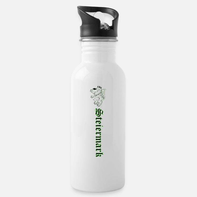 Steiermark - Trinkflasche mit integriertem Trinkhalm - Weiß